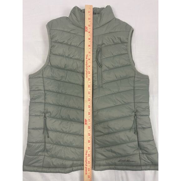 EDDIE BAUER Women’s Green Puffer Vest Size S Zip Preppy Athleisure Y2K Quilted - Picture 3 of 7